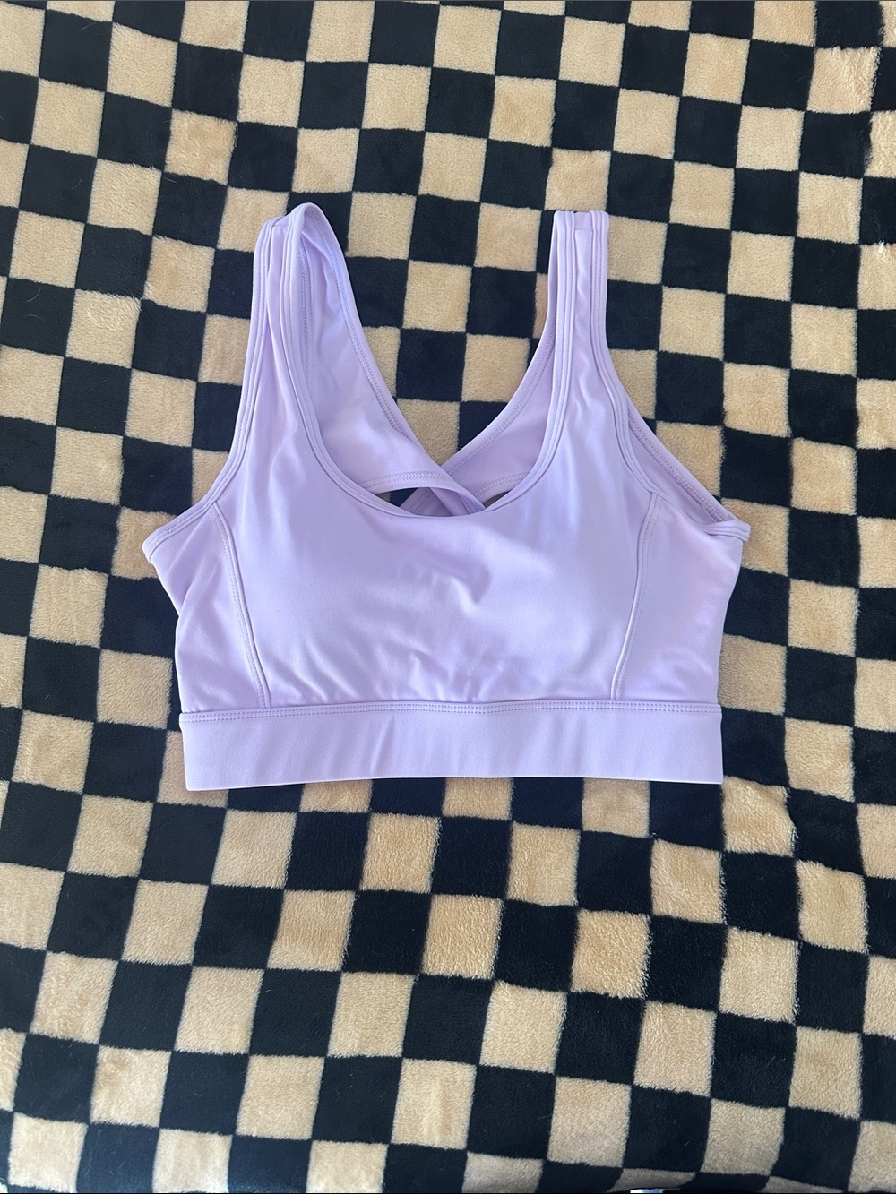 Lilac Scoop-Neck Crossback Sports Bra - Women Intimates & Sleepwear